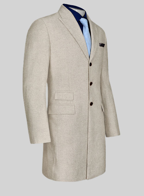 Vintage Herringbone Light Beige Tweed Suit