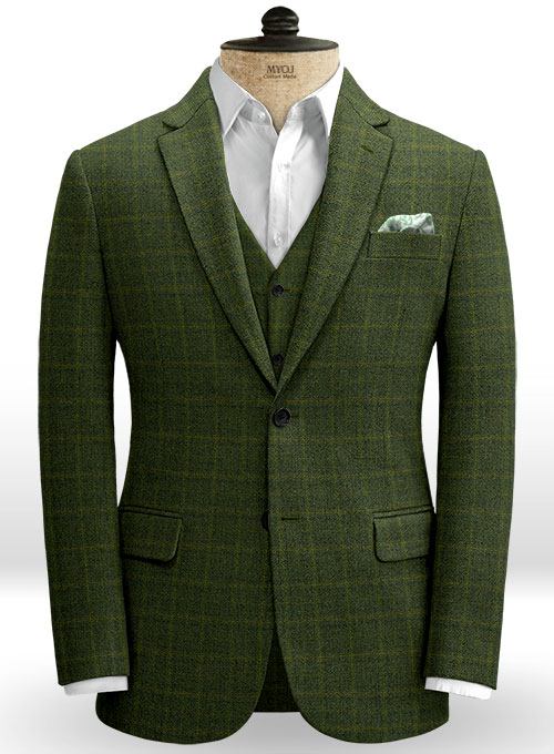 Vintage Milan Green Tweed Suit