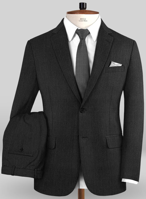 Worsted Super Dark Gray Wool Suit : MakeYourOwnJeans®: Made To Measure ...